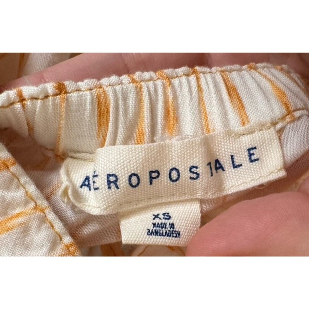 Aéropostale Colorblocked Mixed-Print Tie-Back Midi Dress XS Yellow - Picture 8 of 8